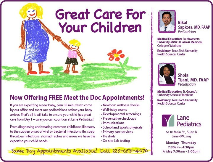 Great care for your children ad for website